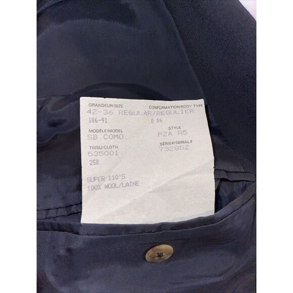 Loro Piana Samuelsohn Blazer Mens‎ 42R Navy Blue 110s Wool Jacket Sport Coat - Picture 9 of 14